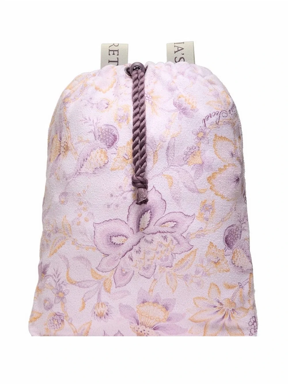 NWT Victoria’s Secret Packable Beach Towel Backpack Purple Floral - Picture 2 of 5